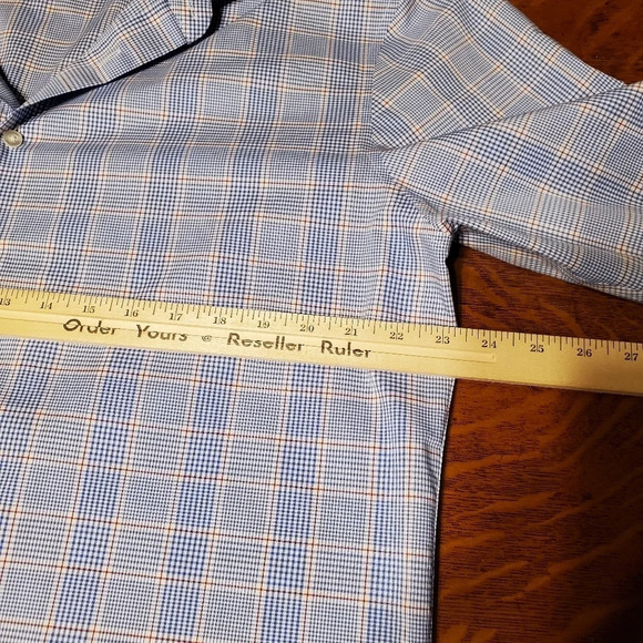 Collection by Michael Strahan Button Up Blue Plaid Dress Shirt Men's 17 32/33 - Picture 7 of 9
